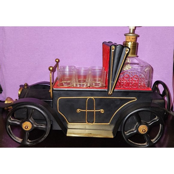 Old Ford Model T Vintage Mini Bar Decanter Set Shot Glasses - Picture 3 of 14